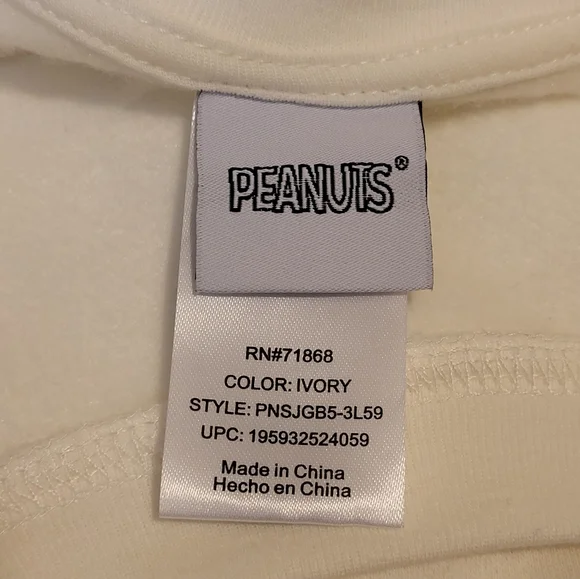 Peanuts Snoopy White Crewneck Sweatshirt Size Large - Picture 5 of 9